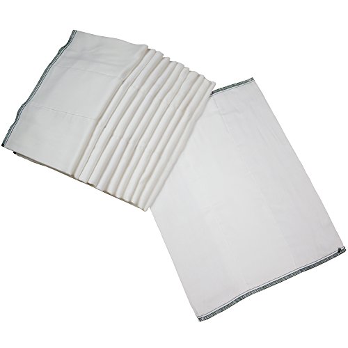 Image of OsoCozy - Prefold Cloth Diapers (1 Dz) - Soft, Absorbent Durable Diaper Service Quality Prefolds. 100% Cotton - 12"x16", Fits 7-15 Lbs. - (Infant 4x8x4)