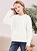 Girls Cable Knit Sweaters Chunky Long Sleeve Crewneck Drop Shoulder Warm Pullover Sweater Tops Size 5-14Y White