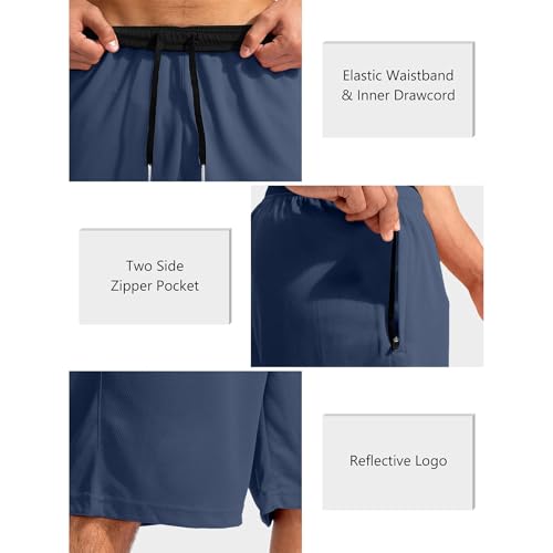 Xiaojmake Men's Long Basketball Shorts with Pocket 11'' Quick Dry Gym Short Lightweight Below Knee Mesh Athletic Shorts3