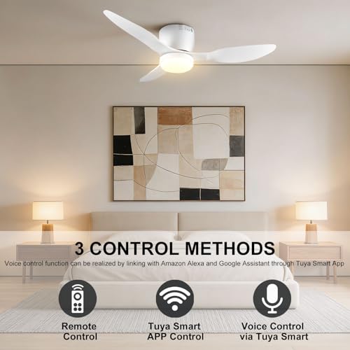 Ventilateur de plafond idéal pour le salon luminaire dimmable et télécommande