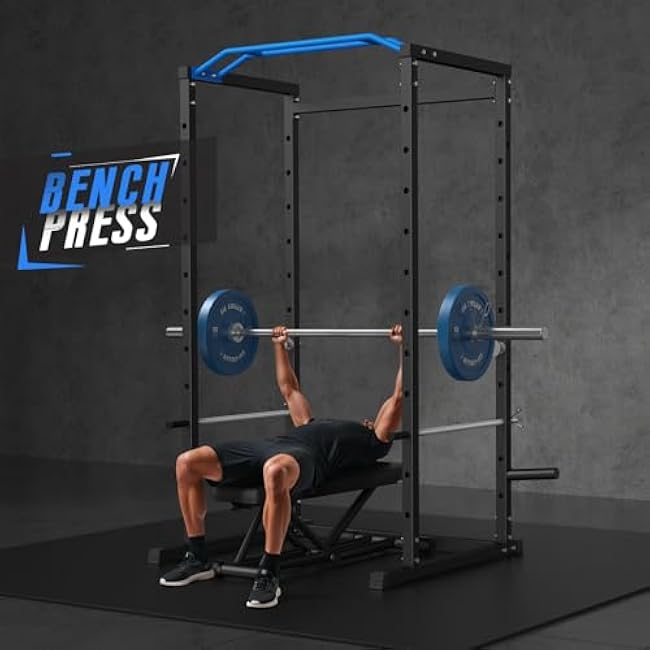 MERACH Power Cage, Multi-Functional Squat Rack for Home Gym with Cable Crossover System, 1600LBS Weight Capacity, Strength Training Equipment with Attachments