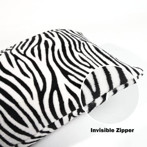 Bnuitland ZEBRA-50*71 Print Fleece Flannel Blanket With Throw Pillow Cover(18×18"),300 Gsm Double Sided Super Soft Flannel Bed Throw thumb #3