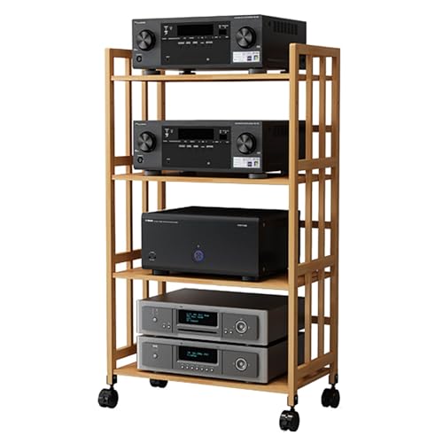 Armoire stéréo en bambou premium - Support hifi robuste et design - 2