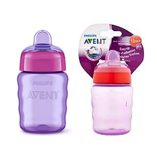 Copo Bico Silicone Easy Sip 260 ml, Philips Avent, Lilás / Vermelho