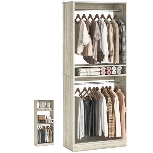 Unikito 25” Closet System, Freestanding Closets Organizer Wardrobe with Hanging