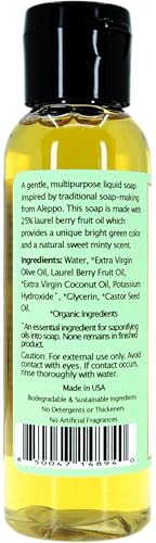 Image of Laurel Berry Liquid Castile Soap - Organic Ingredients, Biodegradable, Gentle for Sensitive Skin, Versatile use and Travel Size (2 Pack of 2 fl oz)
