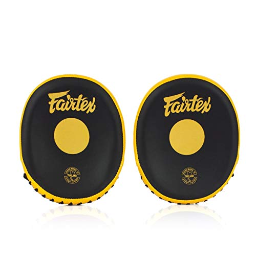 Fairtex Fmv15 Cuved Muay Thai Boxing Focus Punch Mitts (Pair) - Black/Gold #TOP1