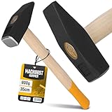 Schlosserhammer 800 g Hammer Robuster Holzstiel Holz Stahl Holzhammer Werkstatthammer Vorschlaghammer Profi Ergonomischer Griff Schlosser Klempner