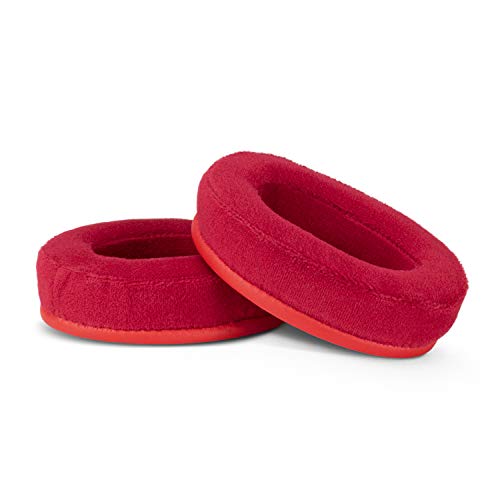 Image of Brainwavz Velor Replacements Ear Pads - for ATH-M50X, SHURE, AKG, HifiMan, ATH, Philips, Fostex Velour Memory Foam Earpads & Many Over The Ear Headphones, Oval Red