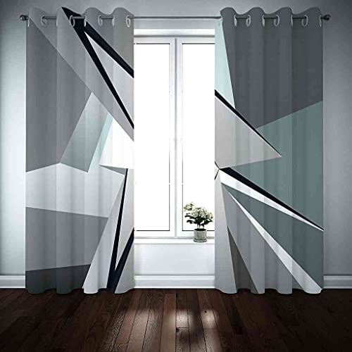 Rideaux occultants 100% polyester 140x160 cm espace gris géométrique - 5