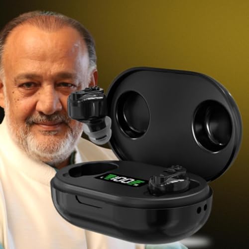 Image of Balson Rechargeable Digital Hearing Aid | Invisible Amplifier with Noise Cancellation, Adjustable Volume, Long Battery Life | Includes Manual, Dry Kit & 1-Year Warranty (Black)