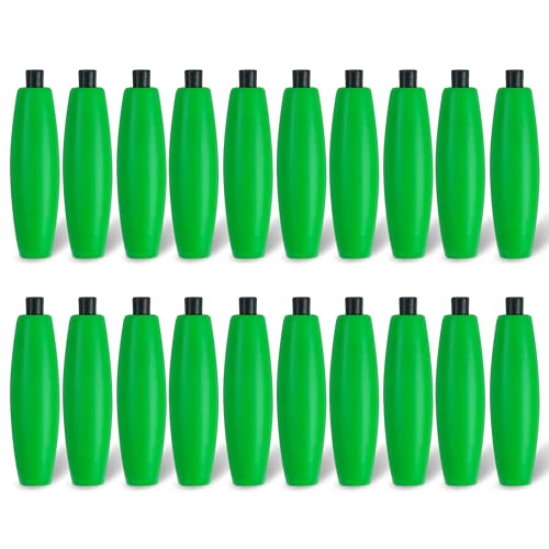 JOGFFDE Peg Floats Fishing Bobbers Cigar Slip Fishing Corks Bobbers Foam Float Catfish Floats with Pipe Plug for Catfish Santee Rig Freshwater Saltwater (Green, 2inch-20pcs)