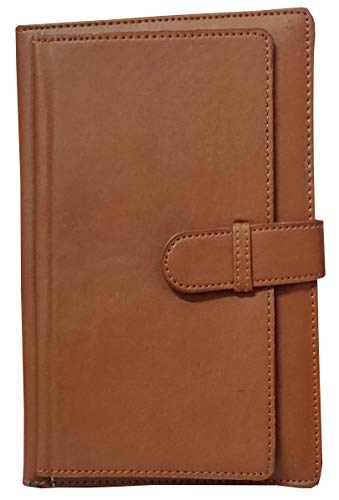 Image of AccuPrints Hard Bound A5 Diary with PU Leather Belt Lock Pages 200 for Office Personal Man boy Girl Daily Planner Notebook Planner jounal notebooks Parent (Brown)