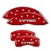 MGP Caliper Covers 39020SIVTRD Red Powder Coat Finish Silver Characters Disc Brake Caliper Cover (Set of 4)