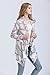 WLLW Women Cotton Geometric Print Casual Cape Cloak Thin Cardigan Coat