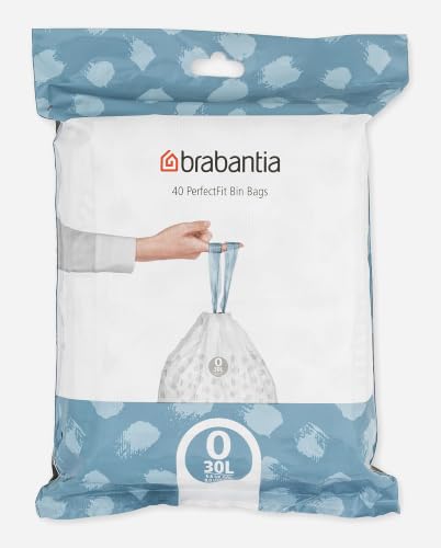Brabantia Sacs Poubelle PerfectFit (Code O/30 Litres) Ultra Résistant, Poignées Coulissantes (40 Sacs) 124846 Blanc – vue 9
