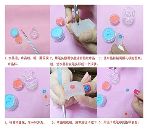 12 Cores Acrílico Pó Manicure Dicas Nail Art 3D Decoração Construtor Polímero (12 Cores Em Uma Caixa