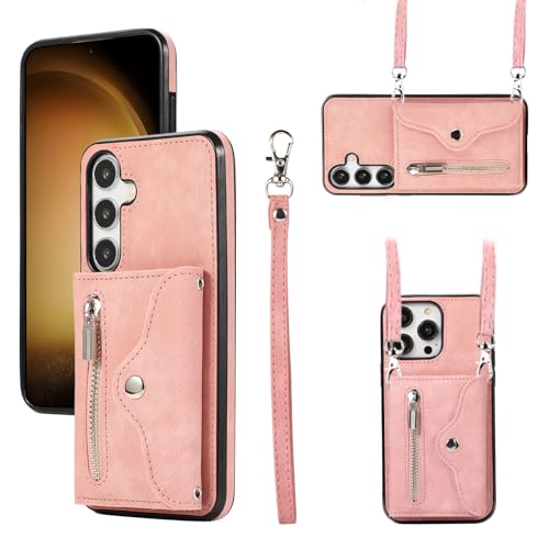 Coque S26 Plus style tendance Asuwish FQLLKB or rose pour le bureau et sorties