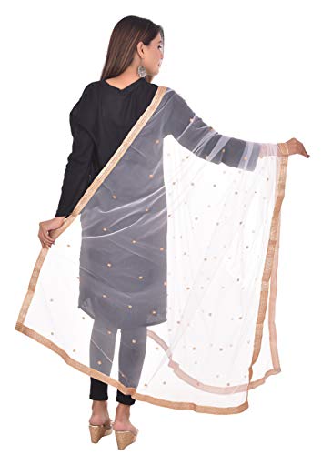 Image of YOUTHQUAKE Women's Embroidered Net Dupatta
