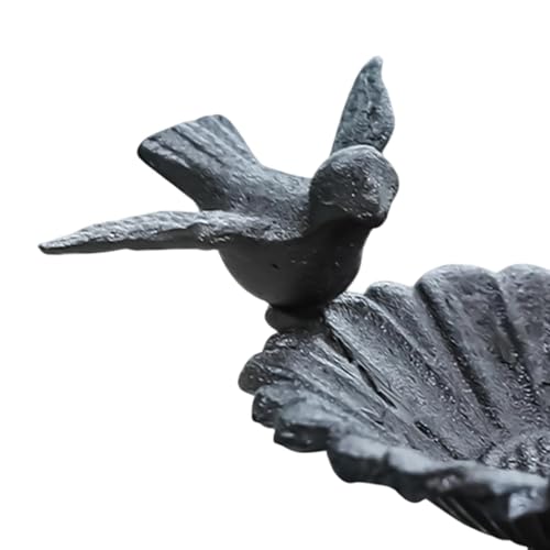 Bain d'oiseaux en métal et mangeoire décorative de jardin pour extérieur