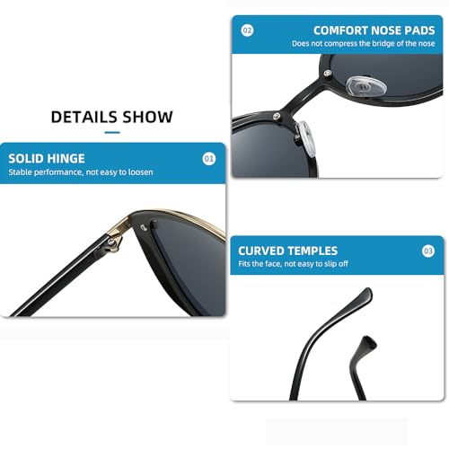 Womens Sunglasses Poarized Cat Eye Sunglasses Metal Fashion Outdoor Travel Driving Polarized Sun Glasses4