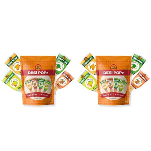 Image of GO DESi Popz Trial Pack | Small | Tangy Imli | Kaccha Aam | Real Aam | Khatta Nimbu | 20 Pieces | 100% Natural |160G Each (Pack Of 2) - 320 Gm