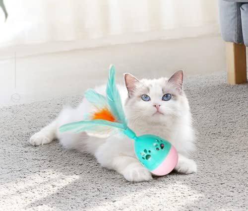 Woofy Cats Interactive Rolly Polly Tumbler - Featuring Feather Toy and Treat Dispensing Fun - Ideal Kitten Toys for Engaging Entertainment and Mental Stimulation (B0CT8WK22W) Amazon Price History, Amazon Price Tracker