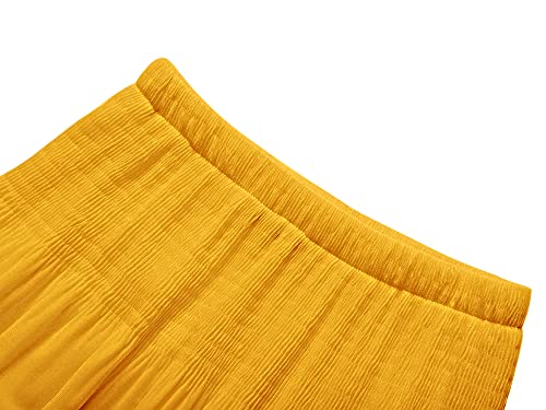 Image of NASHALYLY Women's Chiffon Elastic High Waist Pleated A-Line Flared Maxi Skirts