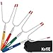 CampSpark 34" Telescoping Marshmallow Roasting Sticks - Set of 4 Skewers - Smores Sticks Hot Dog Sticks - BONUS Bag & Recipes Ebook - Quality Camping Equipment - Camping Cookware - Super Safe for Kids