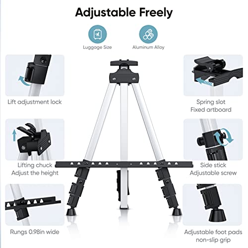 Lightweight Aluminum Easel Stand Adjustable Art Easel Portable Stand Up Drawing Easels Standing For Painting #TOP3
