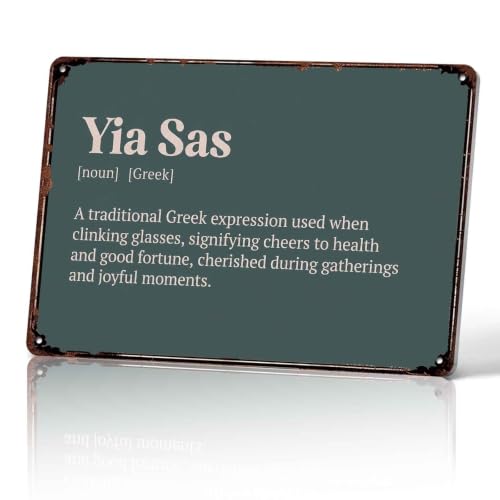 Funny Yia Sas Greek Definition Metal Signs 8x12 Inch Wall Decor