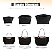LOUKAYCCI Felt Purse Organizer Insert for Longchamp Le Pliage L Handbag Insert (Large, Black)