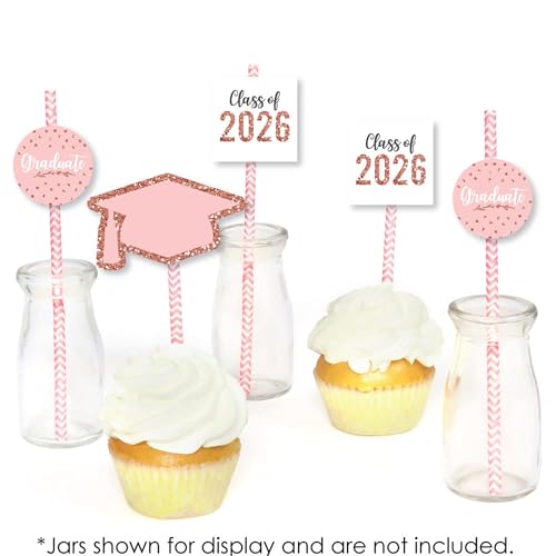 Big Dot of Happiness Rose Gold Grad - Set de 24 Pitillos Decorativos miniatura 4
