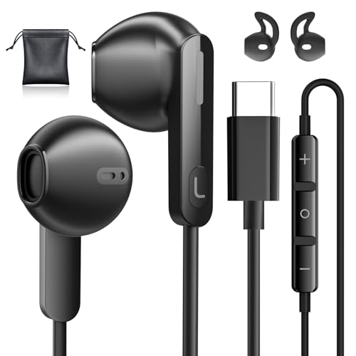 USB C Headphones for iPhone 17 Pro Max Air 15 16 Pro Max Galaxy S25 Ultra Type C Wired Earbuds with...