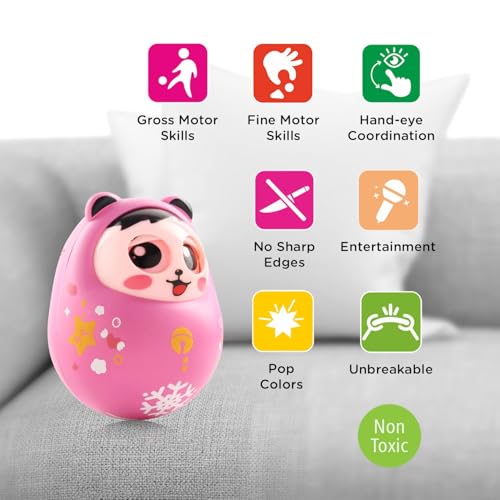 Image of Roly Poly Push and Shake Wobbling Bell Sounds Tumbler Doll Toy for 3 Months & Above, Head Nodding Baby Rattle (Colors May Vary)