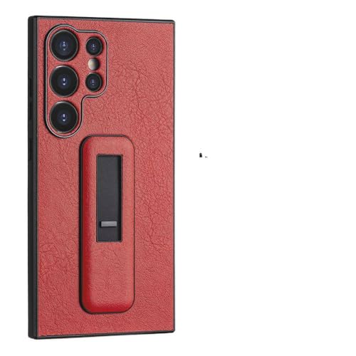 Coque cuir Samsung S21 S22 Plus protection rouge idéale pour les vidéos en mains libres