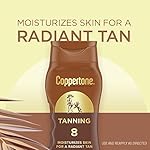 Coppertone Sunscreen Tanning Lotion SPF 8, Lightweight and Non Greasy Sunscreen, Water Resistant, Oxybenzone Free, Sun Tan Lotion Moisturizes Skin for a Radiant Tan, 8 Fl Oz Bottle, Pack of 2