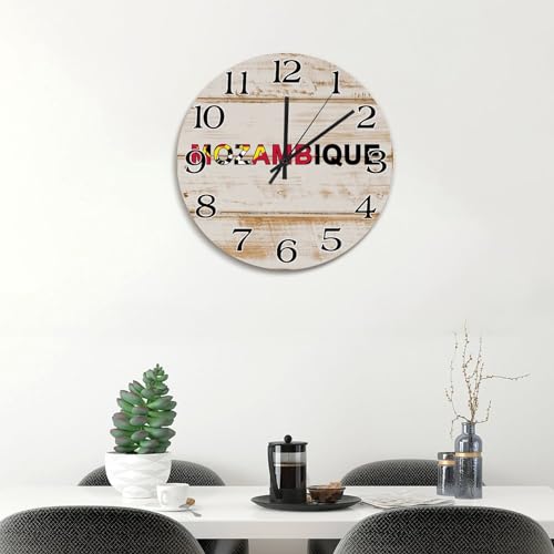 Horloge murale Mozambique 38cm vintage silencieuse de style campagne
