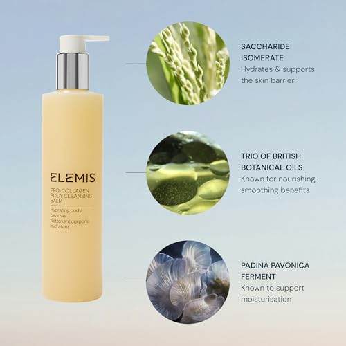 Image of ELEMIS Pro-Collagen Body Cleansing Balm, 24-Hour Hydrating 3-in-1 Body Wash, Deeply Cleanses, Nourishes & Strengthens Skin Barrier, With Padina Pavonica & British Botanical Oils