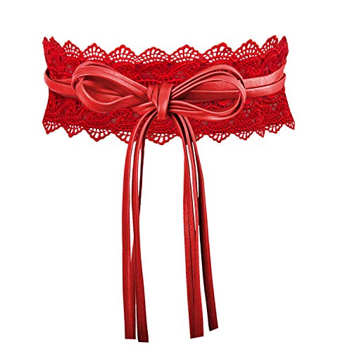 Acecharming Obi Belt for Women, Fashion Style Faux Leather Wrap Belt Wide Band, Womens Belts for Dress