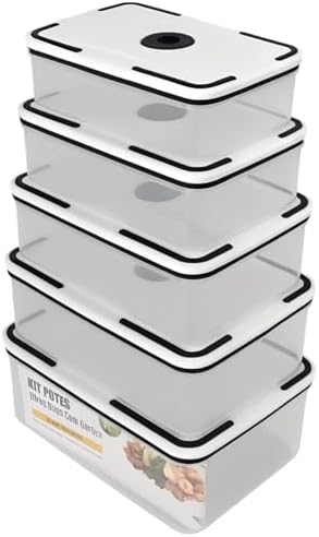 Kit 5 Potes Herméticos para Alimentos – Armazenamento Seguro e An...