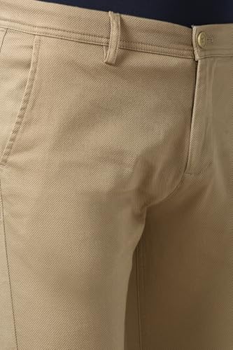 Image of Peter England Men's Slim Fit Stretchable Casual Trousers | Office & Everyday Wear | Comfortable & Smart Look