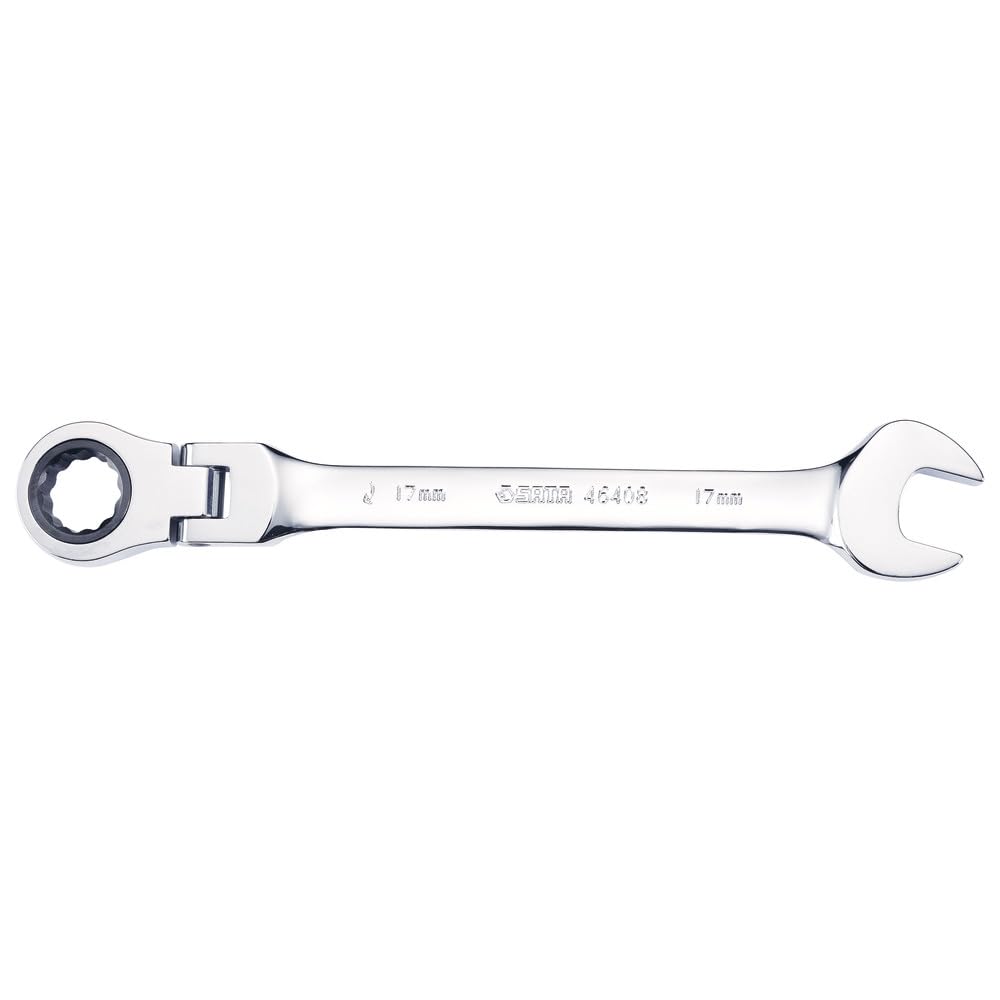 SATA SATA ST46402ST Hinged Ratchet Combination Spanner, 11 mm, 165 mm (Ring Mouth Ratchet Flexible) Teeth: 72, Wrench with Jaw Side and Joint Ring Ratchet Side