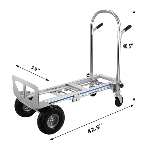 Carretilla plegable 3 en 1 aluminio resistente con ruedas miniatura 7