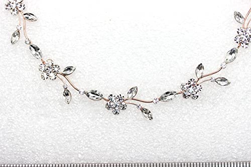 Image of Faship Gorgeous Rhinestone Crystal Floral Necklace Earrings Set