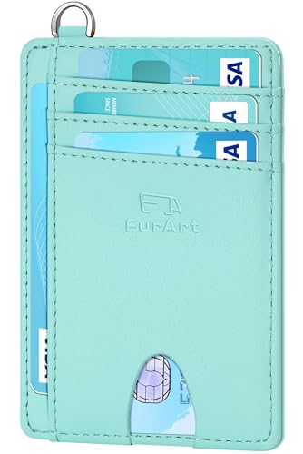FurArt Slim Minimalist Wallet RFID Credit Card Holder for Men-Blue