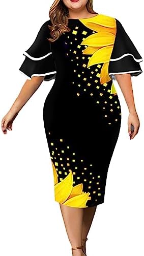 Black Floral Bodycon Midi Dress Outfit For Office 2024 Autumn