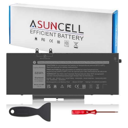 Image of 4GVMP Laptop Battery for Dell Latitude 5400 5500 5410 5510 E5400 E5500 Inspiron 7590 7591 7791 2-in-1 Precision 3540 3550 Series P84F P84F001 P42E P42E001 P98G001 P80F001 RF7WM C5GV2 H82T6 7.6V 68Wh
