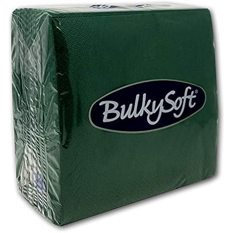 BulkySoft 40x40cm Soft Paper Napkins, Green Cover