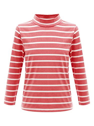 JanJean Girls Long Sleeve Soft T-Shirt Kids Boys Mock Neck Pullover Sweater Casual Solid Color Thermal Underwear Tops